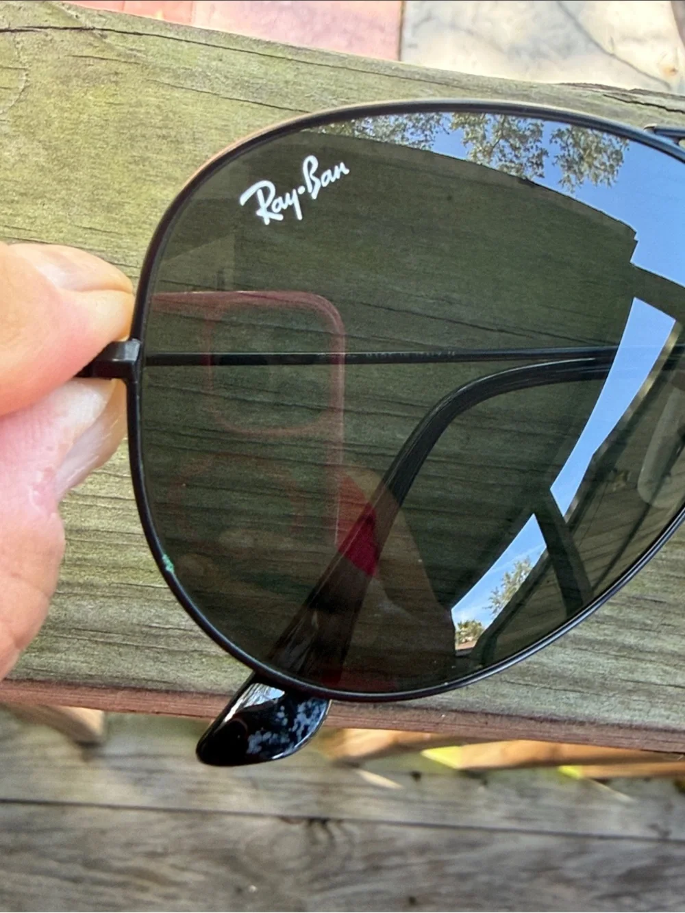 Ray-Ban Black Aviator Sunglasses with Dark Lenses